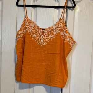 Express Tangerine Camisole with Floral Lace